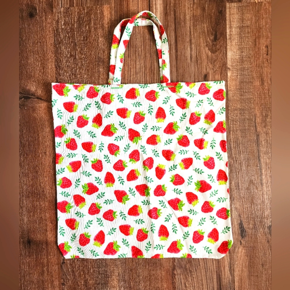 Handmade Strawberry Market Tote Bag